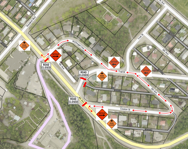 Traffic Detour in Effect for Kimberley’s 4th Avenue Project