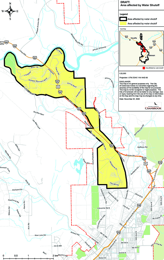 City Of Cranbrook Map Major Water Trunk Repairs In Cranbrook To Begin Monday - My East Kootenay  Now