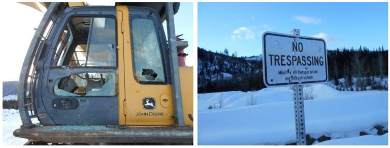 Elk Valley RCMP investigating “shot up” sign and excavator