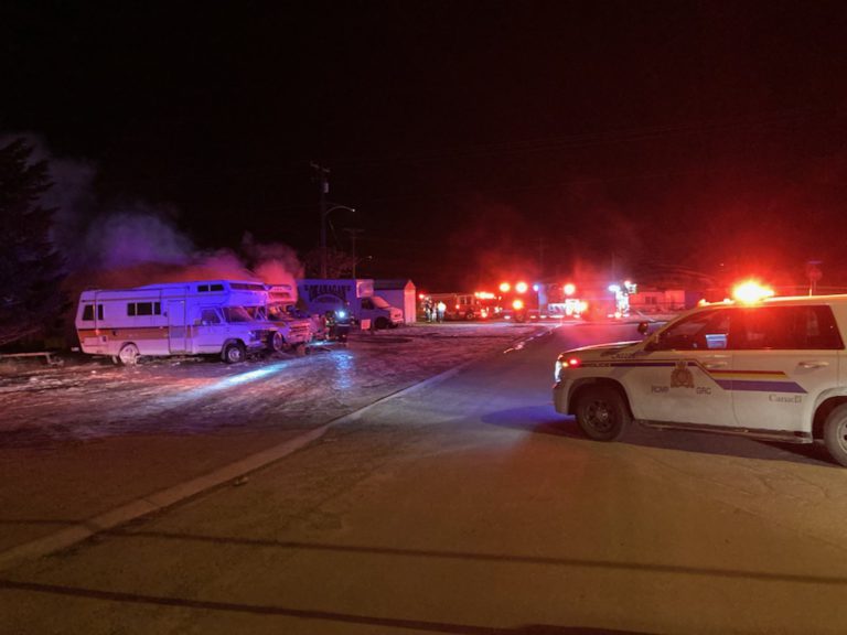 Cranbrook firefighters respond to RV fire on Kootenay Street