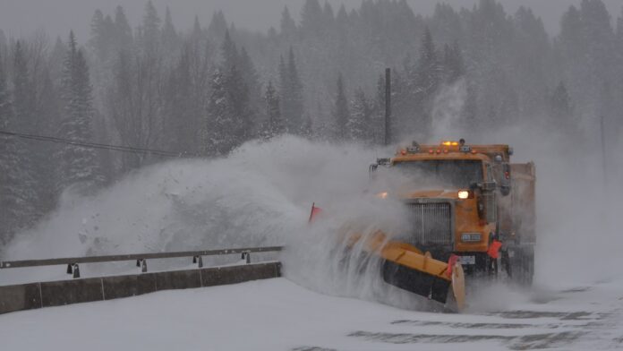 Mairoad plow winter snow ice highway travel blizzard - April 6, 2021 - Mainroad