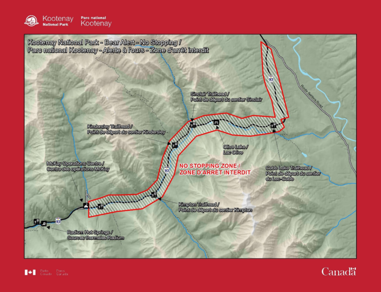 Kootenay National Park implementing No Stopping Zone as of Wednesday