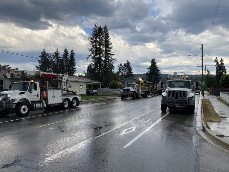 Vehicle accident knocks down power lines in Cranbrook