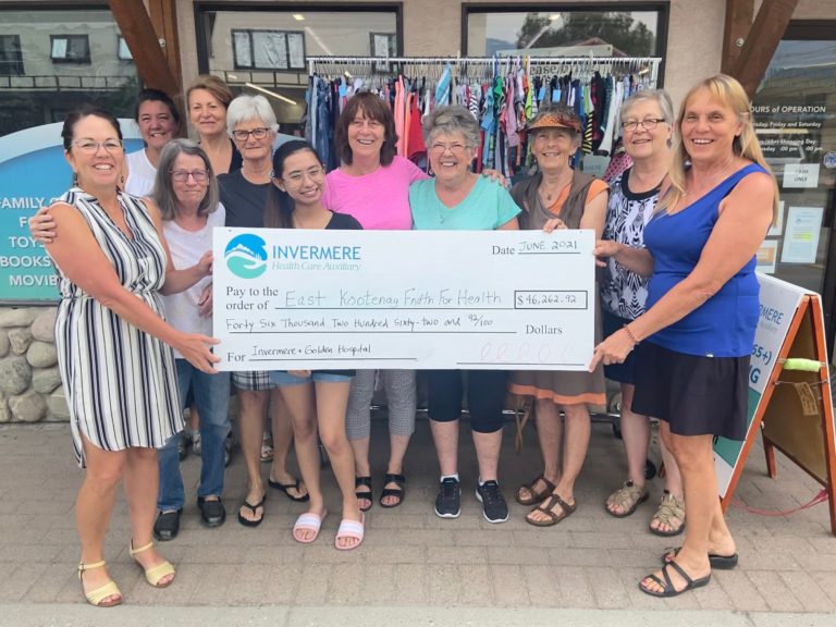 Invermere Health Care Auxiliary Society donates over $46,000