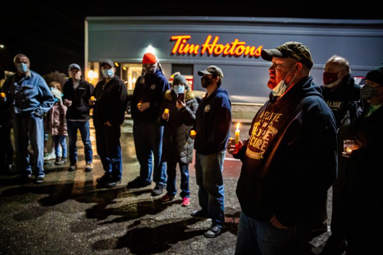 Cranbrook residents hold vigil for renowned Tim Hortons worker
