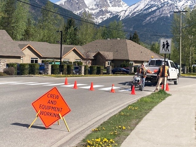 Line painting underway in Fernie