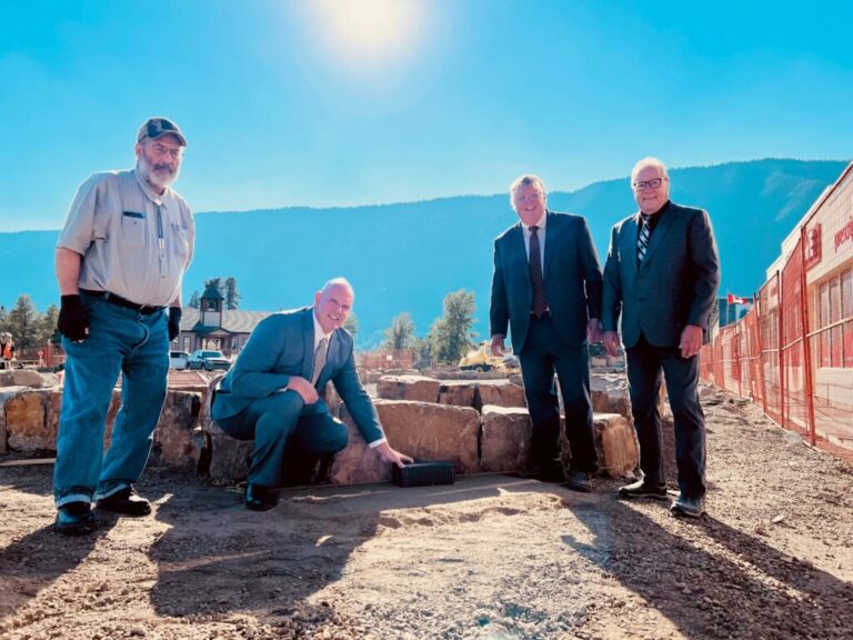 First paving stones placed in Sparwood’s new Centennial Plaza