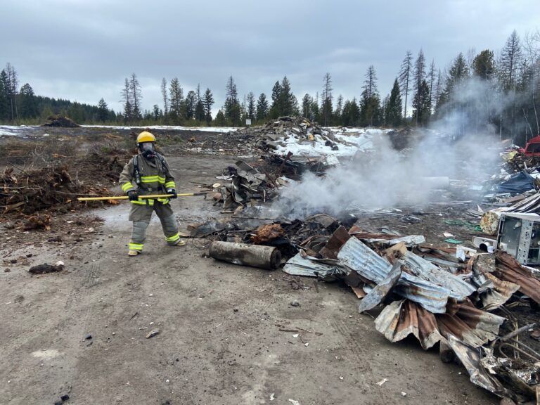 Firefighters snuffing out blaze at Tie Lake transfer station