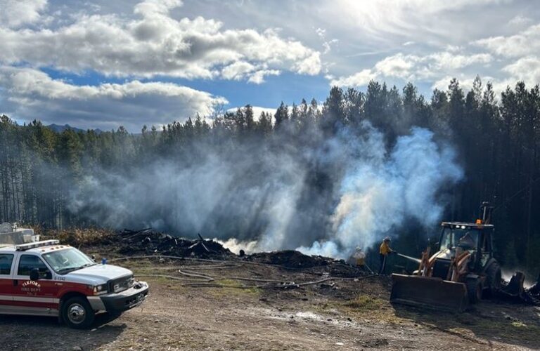 Elkford firefighters take down unattended slash fire