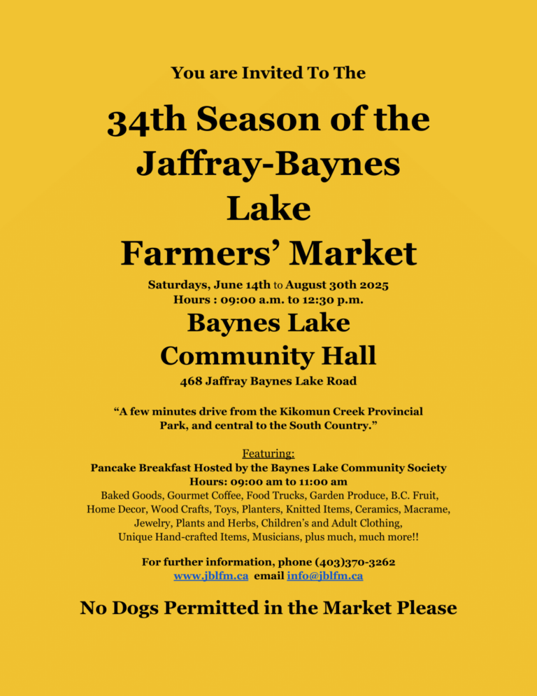 Jaffray-Baynes Lake Farmers’ Market