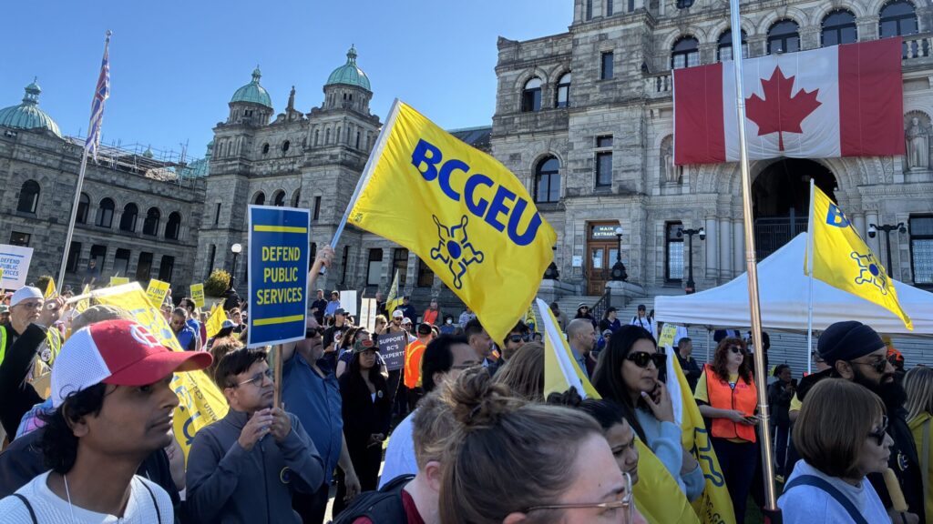 BCGEU members rally at B.C. legislature